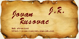 Jovan Rusovac vizit kartica